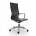 SL165 bureaustoel met hoge rug, zitting en rug zwart leder, armleggers vaste hoogte