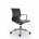 SL155 bureaustoel met lage rug, zitting en rug zwart leder, armleggers vaste hoogte