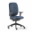 BA160 bureaustoel Alfa-Ergo met blauw gestoffeerde zitting en hoge rug, met 3D verstelbare armleggers